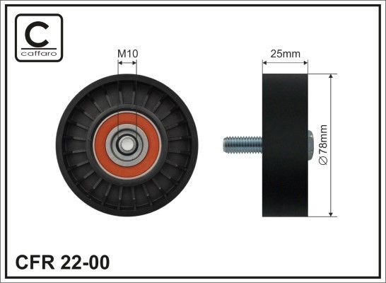 CAFFARO 22-00 Deflection / Guide Pulley, v-ribbed belt 5751.60