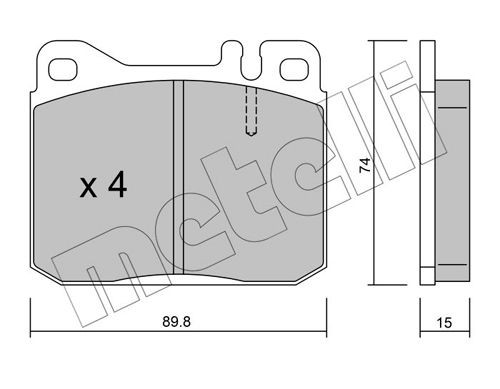METELLI 22-0011-0 Brake pad set prepared for wear indicator
