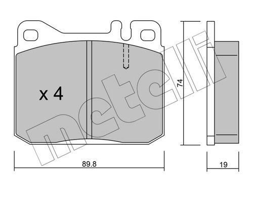 20280 METELLI prepared for wear indicator Thickness 1: 19,0mm Brake pads 22-0011-2 buy