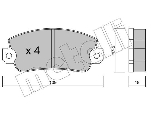 METELLI 22-0033-0 Brake pad set prepared for wear indicator