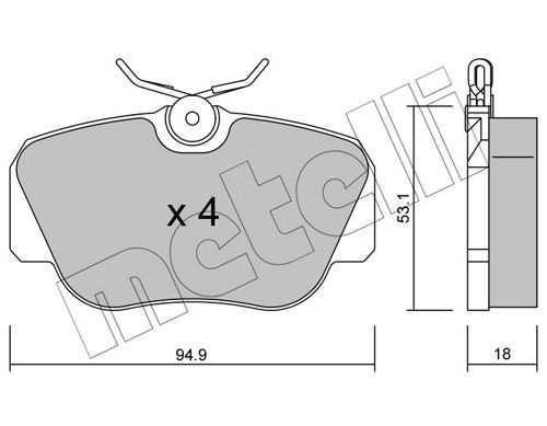 METELLI 22-0041-0 Brake pad set prepared for wear indicator