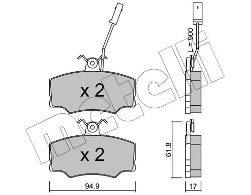METELLI 22-0076-0 Brake pad set incl. wear warning contact