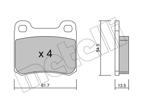 20687 METELLI excl. wear warning contact, not prepared for wear indicator Thickness 1: 13,5mm Brake pads 22-0092-0 buy
