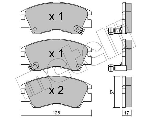 21373 METELLI with acoustic wear warning Thickness 1: 17,0mm Brake pads 22-0115-0 buy