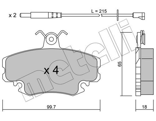 Original METELLI 20772 Brake pad kit 22-0120-0K for RENAULT FUEGO