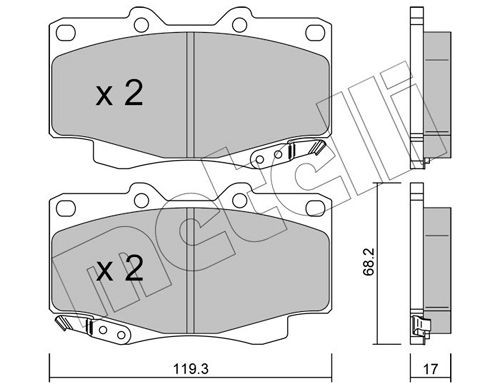 21679 METELLI with acoustic wear warning Thickness 1: 17,0mm Brake pads 22-0129-1 buy