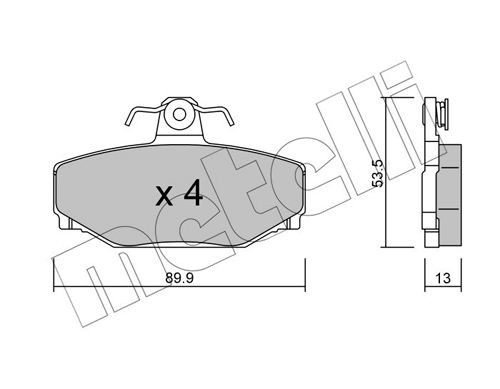 METELLI 22-0131-0 Brake pad set excl. wear warning contact, not prepared for wear indicator