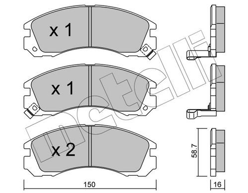 21363 METELLI with acoustic wear warning Thickness 1: 16,0mm Brake pads 22-0134-0 buy