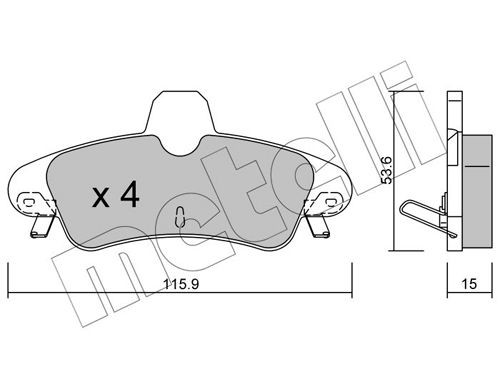 Ford MONDEO Set of brake pads 9264715 METELLI 22-0143-1 online buy