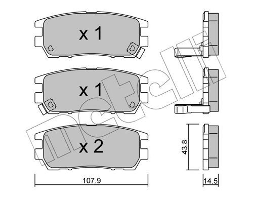 METELLI 22-0151-0 Brake pad set with acoustic wear warning