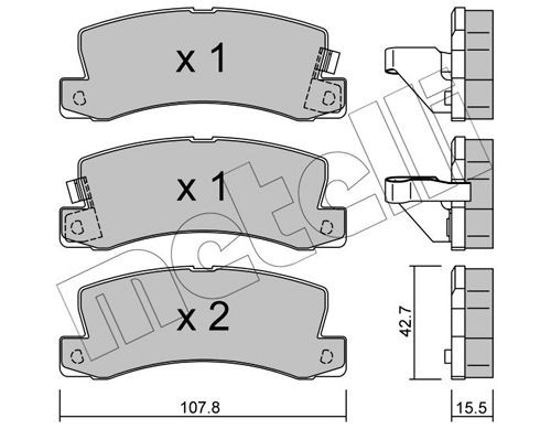 21833 METELLI with acoustic wear warning Thickness 1: 15,5mm Brake pads 22-0161-0 buy