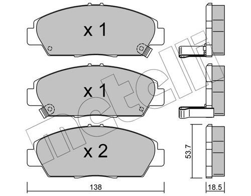 21879 METELLI with acoustic wear warning Thickness 1: 18,5mm Brake pads 22-0172-0 buy