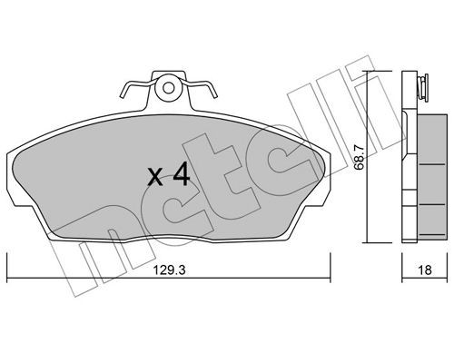 21515 METELLI excl. wear warning contact, not prepared for wear indicator Thickness 1: 18,0mm Brake pads 22-0174-1 buy