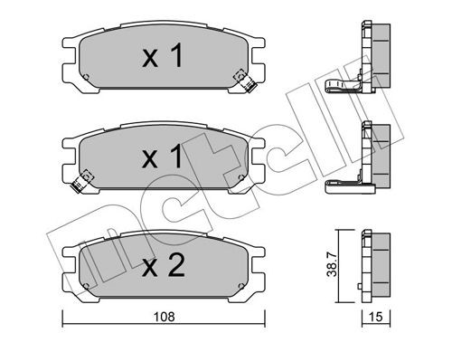 METELLI 22-0204-0 Brake pad set with acoustic wear warning