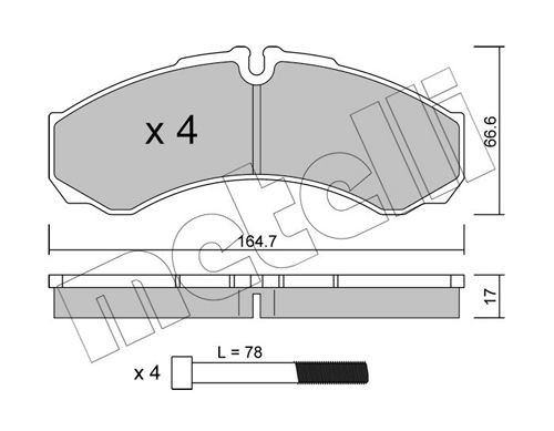 METELLI 22-0212-3 Brake pad set prepared for wear indicator