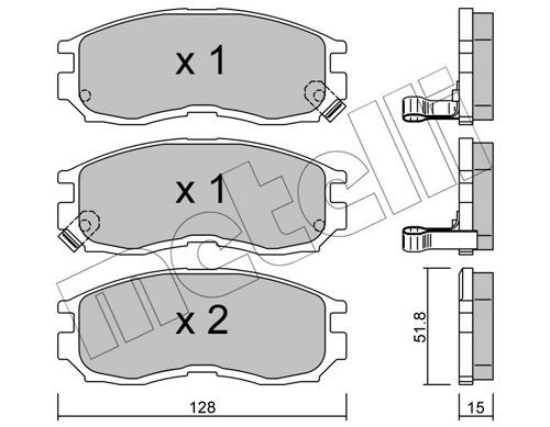 21647 METELLI with acoustic wear warning Thickness 1: 15,0mm Brake pads 22-0224-0 buy