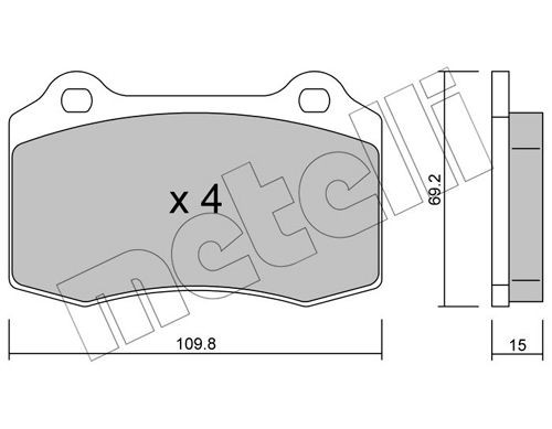 METELLI 22-0251-2 Brake pad set excl. wear warning contact, not prepared for wear indicator