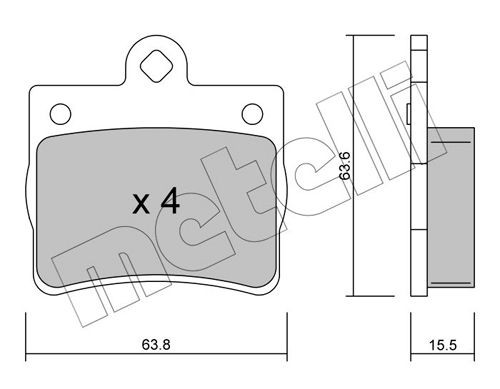 Original 22-0255-0 METELLI Set of brake pads MERCEDES-BENZ