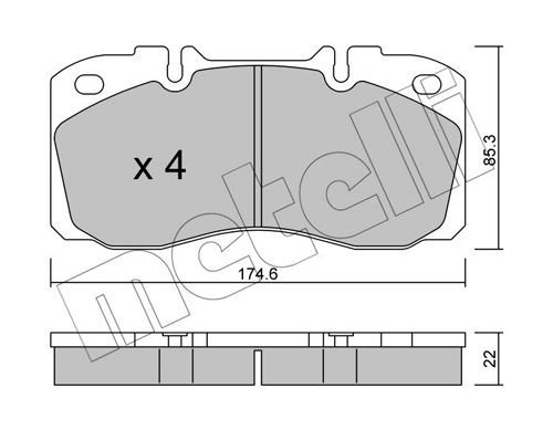METELLI 22-0268-0 Brake pad set prepared for wear indicator