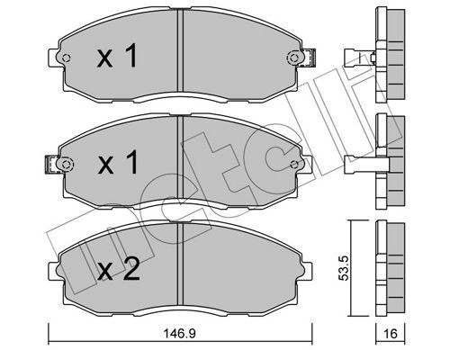 Original 22-0297-0 METELLI Set of brake pads HYUNDAI