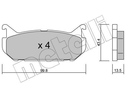METELLI 22-0303-0 Brake pad set excl. wear warning contact, not prepared for wear indicator
