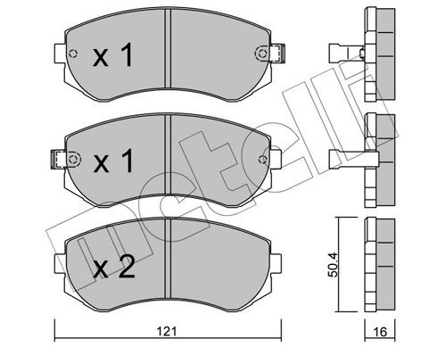 METELLI 22-0304-0 Brake pad set with acoustic wear warning