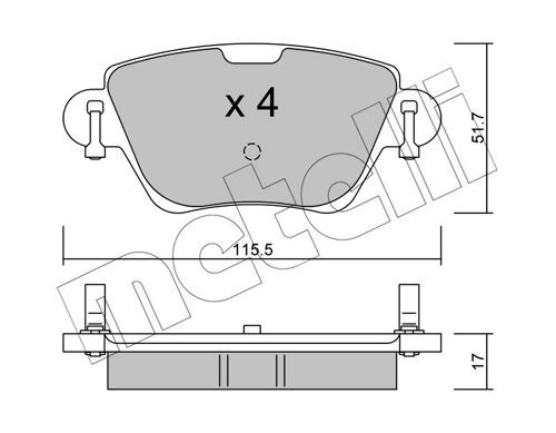 Original METELLI 23557 Brake pad kit 22-0319-0 for FORD MONDEO