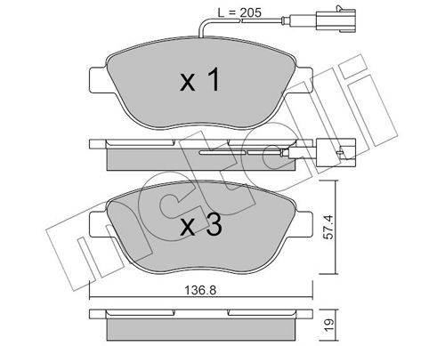 23708 METELLI incl. wear warning contact Thickness 1: 19,0mm Brake pads 22-0322-0 buy