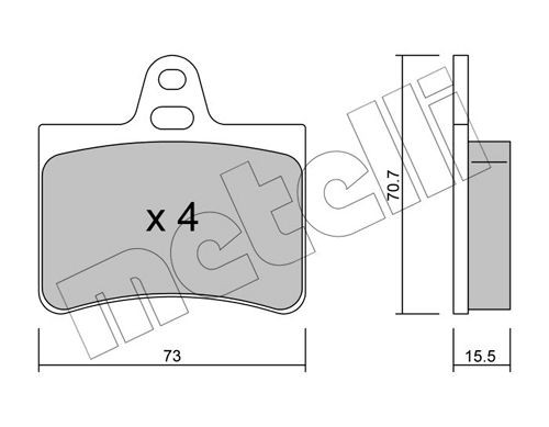 23305 METELLI excl. wear warning contact, not prepared for wear indicator Thickness 1: 15,5mm Brake pads 22-0333-0 buy