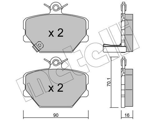 22-0341-0 METELLI Brake pad set SMART with acoustic wear warning
