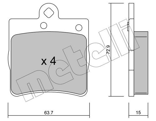 METELLI 22-0343-0 Brake pad set excl. wear warning contact, not prepared for wear indicator
