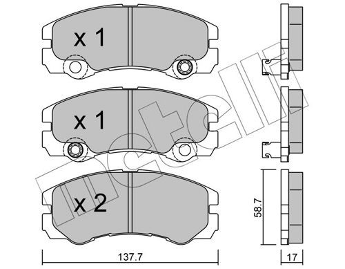 METELLI 22-0357-1 Brake pad set prepared for wear indicator