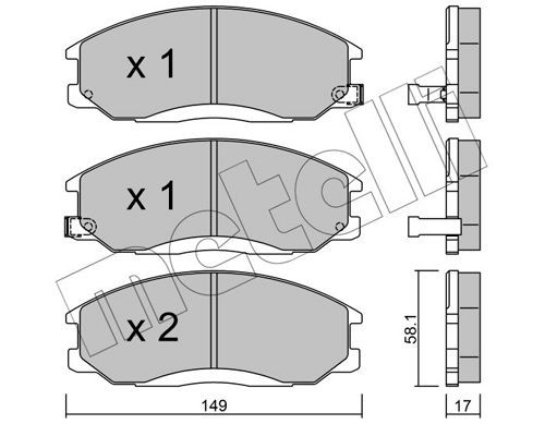 METELLI 22-0364-0 Brake pad set with acoustic wear warning