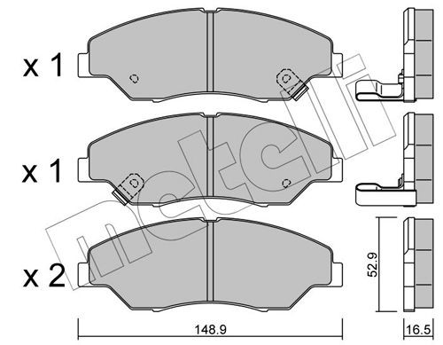 23442 METELLI with acoustic wear warning Thickness 1: 15,5mm Brake pads 22-0376-0 buy