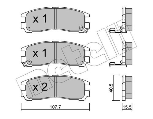 METELLI 22-0398-0 Brake pad set with acoustic wear warning