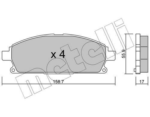 METELLI 22-0406-0 Brake pad set excl. wear warning contact, not prepared for wear indicator