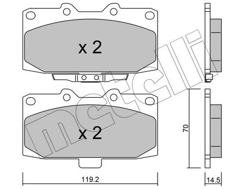 METELLI 22-0413-0 Brake pad set with acoustic wear warning