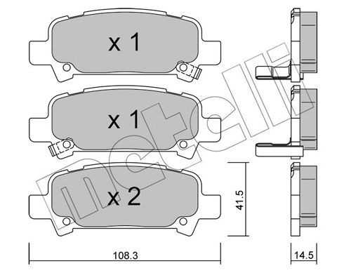 METELLI 22-0414-0 Brake pad set with acoustic wear warning