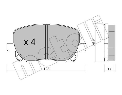 METELLI 22-0427-0 Brake pad set excl. wear warning contact, not prepared for wear indicator