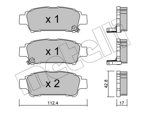 METELLI 22-0428-0 Brake pad set with acoustic wear warning