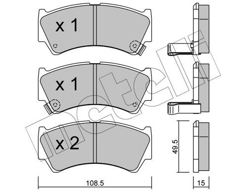 METELLI 22-0436-0 Brake pad set with acoustic wear warning