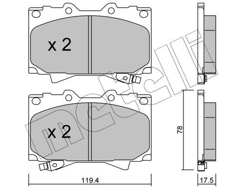 METELLI 22-0452-0 Brake pad set with acoustic wear warning