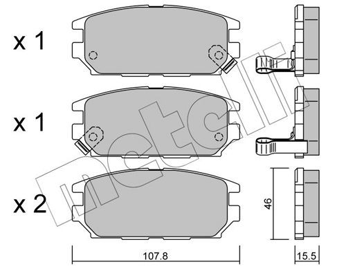 METELLI 22-0483-0 Brake pad set with acoustic wear warning