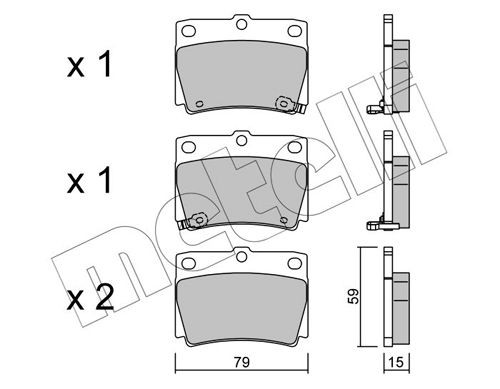 METELLI 22-0484-0 Brake pad set with acoustic wear warning