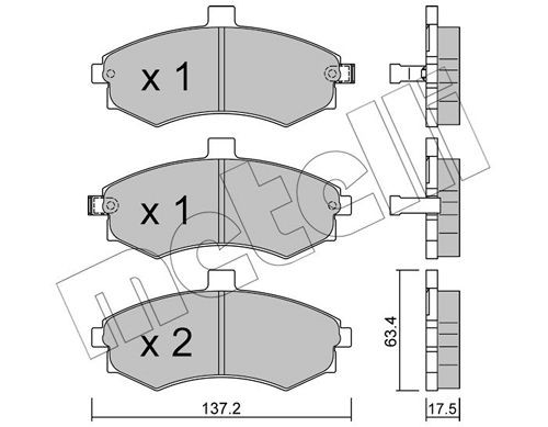 24031 METELLI with acoustic wear warning Thickness 1: 17,5mm Brake pads 22-0504-0 buy