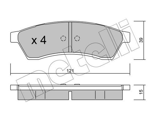 METELLI 22-0510-0 Brake pad set excl. wear warning contact, not prepared for wear indicator
