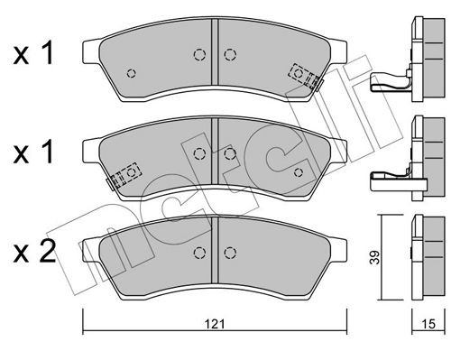 24744 METELLI with acoustic wear warning Thickness 1: 15,0mm Brake pads 22-0510-1 buy