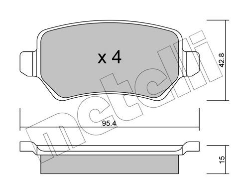 22-0542-1 METELLI Brake pad set OPEL excl. wear warning contact, not prepared for wear indicator