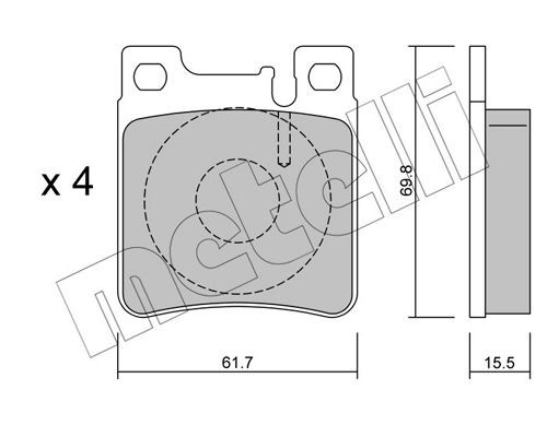 Mercedes C-Class Disk brake pads 9265620 METELLI 22-0567-0 online buy