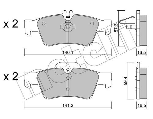 Mercedes C-Class Set of brake pads 9265621 METELLI 22-0568-0 online buy